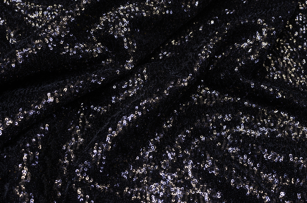 Black Fabric with Sequins